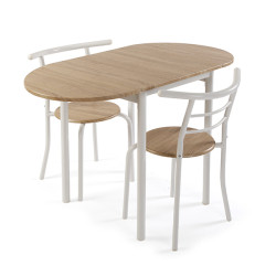 MESA + 2 SILLAS BLANCO