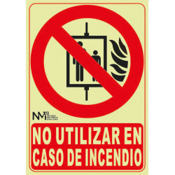 SEÑAL NO UT EN CASO DE INCENDIO PVC CLASE B
